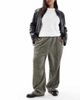 ASOS Curve ASOS DESIGN Curve corduroy pull on pants in khaki green - 3