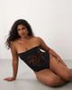 ASOS Curve ASOS DESIGN Curve Cornelia strapless swimsuit with embroidery detailing in monochrome-Multi - 3