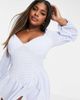 ASOS Curve ASOS DESIGN Curve corset drop waist skater mini dress in gingham print-Multi - 1