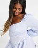 ASOS Curve ASOS DESIGN Curve corset drop waist skater mini dress in gingham print-Multi - 3