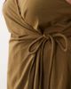 ASOS Curve ASOS DESIGN Curve cotton-linen blend halter neck wrap midaxi sundress in olive-Green - 3