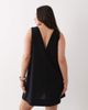 ASOS Curve ASOS DESIGN Curve cotton linen v neck smock mini dress in black - 4