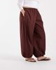 ASOS Curve ASOS DESIGN Curve cotton nylon blend pull on balloon pants in brown - 2