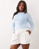 ASOS Curve ASOS DESIGN Curve cotton twill pleated shorts in white - 2