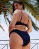ASOS Curve ASOS DESIGN Curve courtney textured florida bikini bottoms in navy - 3