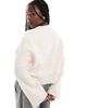 ASOS Curve ASOS DESIGN Curve crew neck boxy sweater with wide cuff in cream-White - 2