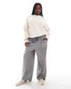 ASOS Curve ASOS DESIGN Curve crew neck boxy sweater with wide cuff in cream-White - 4