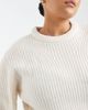 ASOS Curve ASOS DESIGN Curve crew neck rib knit detailing sweater in cream-White - 2