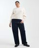 ASOS Curve ASOS DESIGN Curve crew neck rib knit detailing sweater in cream-White - 3