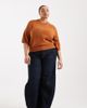 ASOS Curve ASOS DESIGN Curve crew neck slouchy dropped sleeves t-shirt in toffee-Brown - 1