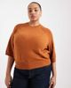 ASOS Curve ASOS DESIGN Curve crew neck slouchy dropped sleeves t-shirt in toffee-Brown - 3