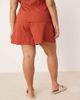 ASOS Curve ASOS DESIGN Curve crinkle pull on shorts in rust - part of a set-Neutral - 2