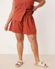 ASOS Curve ASOS DESIGN Curve crinkle pull on shorts in rust - part of a set-Neutral - 3
