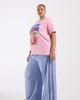 ASOS Curve ASOS DESIGN Curve crinkle tipped pull on pants with waist tie in blue stripes - 1