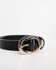 ASOS Curve ASOS DESIGN Curve croc double circle waist and hip belt-Black - 3