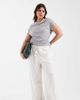 ASOS Curve ASOS DESIGN Curve crochet insert wide leg pants with tassel tie in ivory - part of a set-White - 1