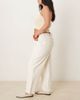 ASOS Curve ASOS DESIGN Curve crop wide leg dad jean with belt in ecru-White - 3