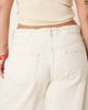 ASOS Curve ASOS DESIGN Curve crop wide leg dad jean with belt in ecru-White - 4