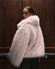 ASOS Curve ASOS DESIGN Curve cropped faux fur jacket in cream-White - 4
