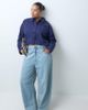 ASOS Curve ASOS DESIGN Curve cropped shirt in navy - 1