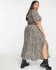 ASOS Curve ASOS DESIGN Curve cupped maxi dress with slits in animal print-Multi - 2