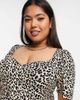 ASOS Curve ASOS DESIGN Curve cupped maxi dress with slits in animal print-Multi - 3