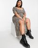 ASOS Curve ASOS DESIGN Curve cupped maxi dress with slits in animal print-Multi - 4