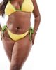 ASOS Curve ASOS DESIGN Curve Dani tie sides bikini bottoms in yellow and green-Multi - 2