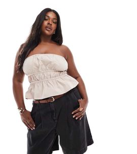 ASOS Curve ASOS DESIGN Curve denim bermuda shorts with belt in black
