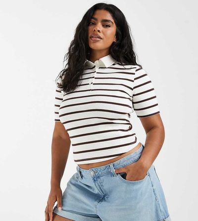ASOS Curve ASOS DESIGN Curve denim comfort mom shorts in mid blue