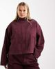 ASOS Curve ASOS DESIGN Curve denim funnel neck jacket in burgundy - part of a set-Red - 1