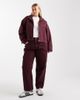 ASOS Curve ASOS DESIGN Curve denim funnel neck jacket in burgundy - part of a set-Red - 2