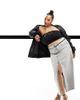 ASOS Curve ASOS DESIGN Curve denim maxi skirt in wash gray - 1