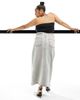 ASOS Curve ASOS DESIGN Curve denim maxi skirt in wash gray - 2