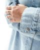 ASOS Curve ASOS DESIGN Curve denim mini shirt dress with front pockets in bleach wash-Blue - 4