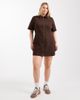 ASOS Curve ASOS DESIGN Curve denim short sleeve mini dress with zip through in chocolate-Brown - 2