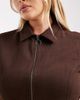 ASOS Curve ASOS DESIGN Curve denim short sleeve mini dress with zip through in chocolate-Brown - 3