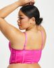 ASOS Curve ASOS DESIGN Curve Deyanna satin corset with crystal trims in hot pink - 4