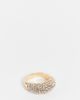 ASOS Curve ASOS DESIGN Curve domed ring with clear crystals in gold tone - 1