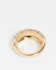 ASOS Curve ASOS DESIGN Curve domed ring with clear crystals in gold tone - 2