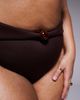 ASOS Curve ASOS DESIGN Curve Dora premium high leg high waist belted bikini bottoms with jumbo bead in chocolate-Brown - 4