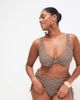 ASOS Curve ASOS DESIGN Curve Dori high apex underwire bikini top in sunset stripe-Orange - 3