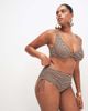 ASOS Curve ASOS DESIGN Curve Dori ruched high waisted bikini bottom in sunset stripe-Orange - 2