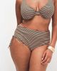 ASOS Curve ASOS DESIGN Curve Dori ruched high waisted bikini bottom in sunset stripe-Orange - 3