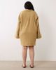 ASOS Curve ASOS DESIGN Curve double cloth mini shirt dress with wide cuffs and oversized pockets in toasted sage-Green - 3
