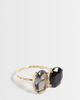 ASOS Curve ASOS DESIGN Curve double stone set ring in gold tone - 1