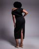 ASOS Curve ASOS DESIGN Curve dramatic neckline midi dress in black scuba-style fabric - 2
