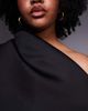 ASOS Curve ASOS DESIGN Curve dramatic neckline midi dress in black scuba-style fabric - 3