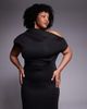 ASOS Curve ASOS DESIGN Curve dramatic neckline midi dress in black scuba-style fabric - 4
