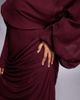 ASOS Curve ASOS DESIGN Curve drape front blouson sleeve maxi dress in mulberry-Red - 2